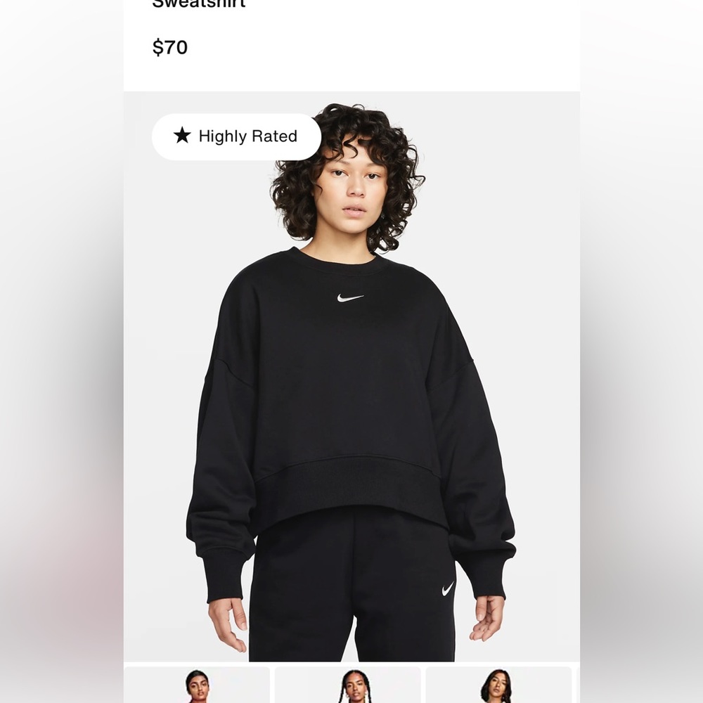 nike over oversized black crewneck sweatshirt